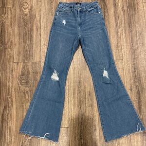 Express Distressed Blue Flare Jeans size S 0/2/4